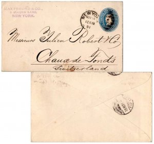 United States U.S. Postal Stationery 5c Grant Second Plimpton Envelope 1891 N...