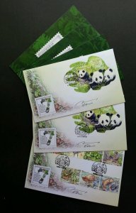 Malaysia 7 Wonders Of Flora & Fauna 2016 Panda (FDC set) *odd *unusual *signed