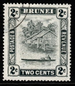 BRUNEI SG80 1947 2c GREY p14 FINE USED