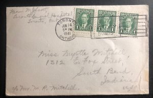 1941 Toronto Canada Patriotic cover to South Bend IN USA Always Be An England