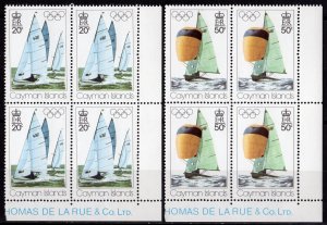 Cayman Islands 1976 Sc#377/378 MONTREAL OLYMPIC GAMES/SHIPS Block of 4 MNH