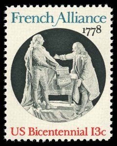 US Scott 1753 VF/MNH - 1978 13¢ King Louis XVI & Franklin - P.O. Fresh