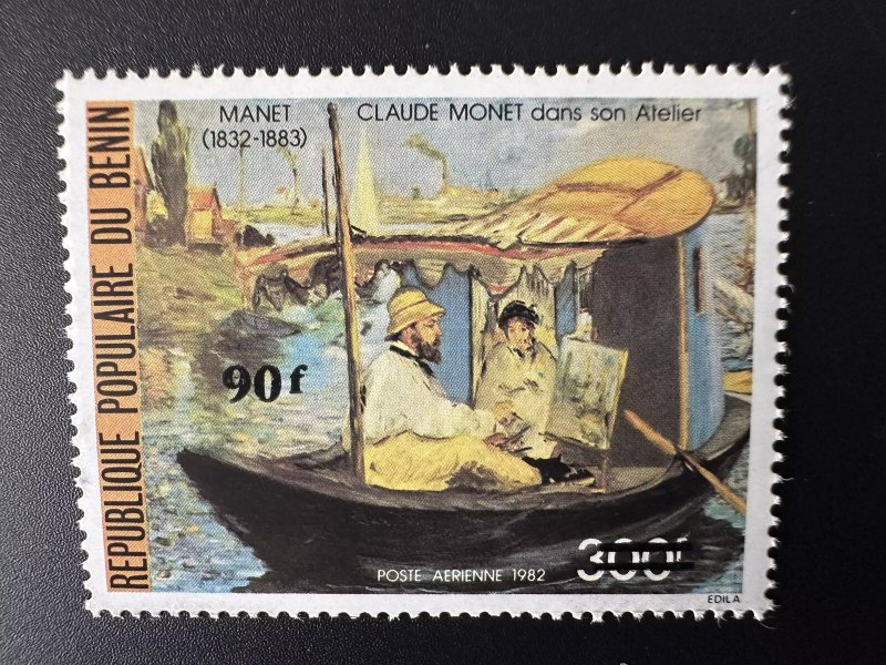 Benin 1984 Mi. 375 painting Art Manet Claude Monet boat boat boat overloaded-