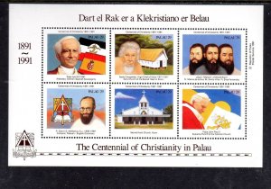 PALAU #288 1991 CHRISTIANITY IN PALAY MINT VF NH O.G SHEET 6