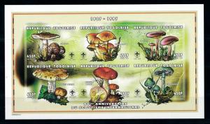 [76931] Togo 1997 Mushrooms Pilze Scouting Imperf. Sheet MNH 
