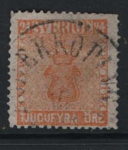 SWEDEN, 10, USED, 1858-62, Coat of arms