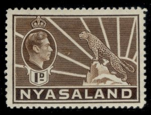 NYASALAND PROTECTORATE GVI SG131, 1d brown, M MINT.