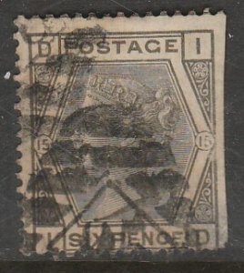 G.B. 62, 6p PL15 QUEEN VICTORIA. Used. F. (328)