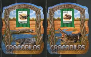 MOZAMBIQUE 2018 REPTILES  OF AFRICA CROCODILES SET OF 4 SOUVENIR SHEETS  MINT NH