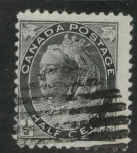 CANADA Scott 74 used 1898 1/2c Victoria CV$2.25