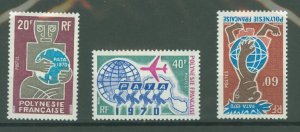 French Polynesia #258-260 Mint (NH) Single (Complete Set) (Plane)