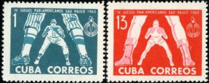 CUBA Sc# 783-784  PAN AMERICAN GAMES sports pan am Brazil CPL SET of 2  1963 MNH