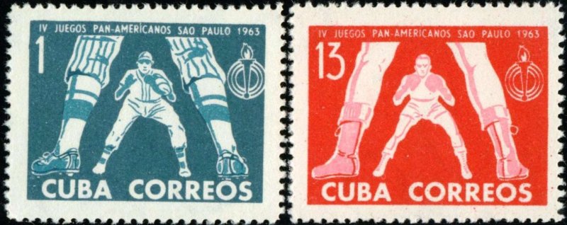 CUBA Sc# 783-784  PAN AMERICAN GAMES sports pan am Brazil CPL SET of 2  1963 MNH