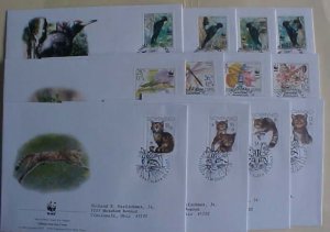 SLOVENSKO 4 FDC ,BEOGRAD 4 WILDLIFE CATS,WOODPECKER,DRAGONFLY,INSECTS 2003-2007