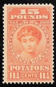 RI7 11 1/4 cents  Potato Tax Stamps Unused OG Hinged VF