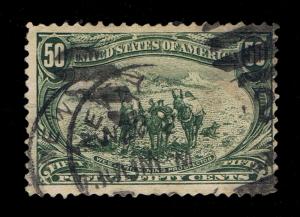 STUNNING SCOTT #291 USED SAGE 50-CENT TRANS MISSISSIPPI - PRICED TO SELL