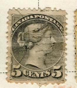 CANADA; 1870s early classic QV Small Head issue fine used 5d. value