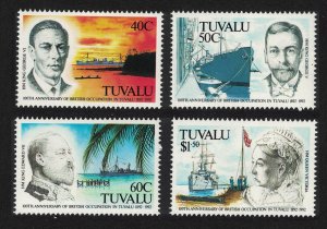 Tuvalu Cent of British Occupation of Tuvalu 4v 1992 MNH SG#625-628 CV£12.50