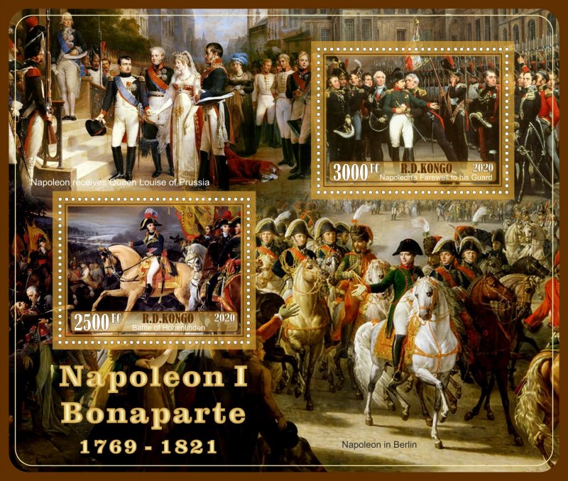 Stamps. Napleon Bonaparte 2020 year 1+1 sheets perforated Congo