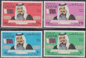 QATAR Sc # 611-4 CPL MNH SET - 10th ANN of SHEIKH KHALIFA'S ACCESSION