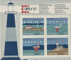 CANADA 1985 #1066b Canadian Lighthouses (Souvenir Sheet) - MNH