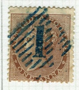 INDIA; 1856 early classic QV No Wmk. issue fine used 1a. value Postmark