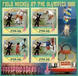 Stamps. Olympic Games 1980  Field Hockey 2023 year 1+1 sheets perf Botswana