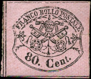Italian States, Roman States  Scott #18R REPRINT Mint Hinged