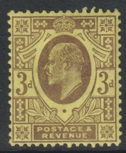 GB Scott 132 - SG234, 1902 Edward VII 3d MH*