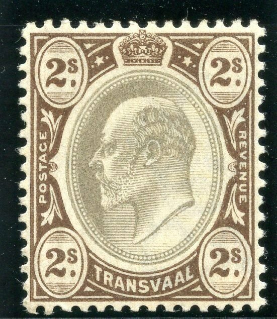 Transvaal 1902 KEVII 2s black & brown MLH. SG 252. Sc 261.