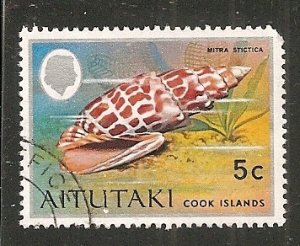 Aitutaki  Scott 87   Sea Shell   Used