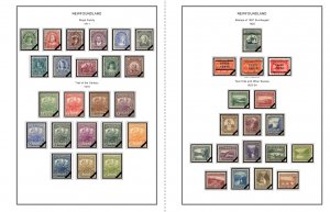 COLOR PRINTED CANADA PROVINCES 1851-1949 STAMP ALBUM PAGES (25 illustr. pages)