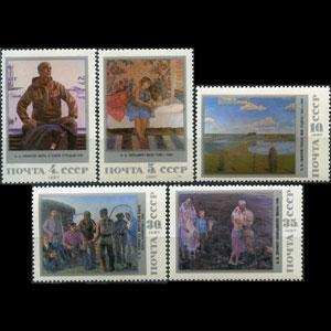 RUSSIA 1987 - Scott# 5605-9 Soviet Paintings Set of 5 NH