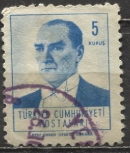Turkey 1961: Sc. # 1526; Used Single Stamp