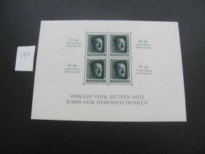 Germany 1937 MNH  SC B106 SS XF 320 EUROS (134)