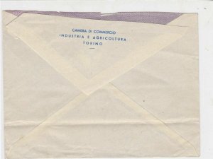 Italy 1950 Slogan Machine Torino Cancel Camera Di Commercio Stamps Cover R18627