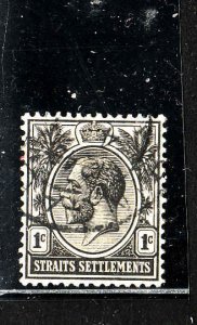 Straits Settlements-Sc #150-used-1c black-KGV-1918-