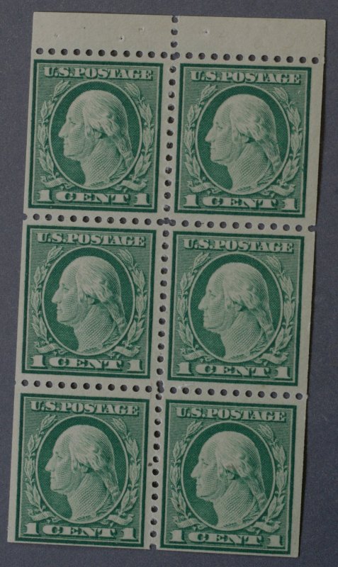 United States #498e 1 Cent Washington Pane of Six MNH Light Green