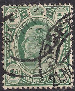 South Africa Transvaal 1904 - 09 KEV11 1/2d Deep Green SG 273a ( K1214 )