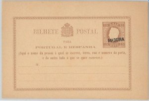 50878 PORTUGAL Madeira - POSTAL STATIONERY CARD: Higgings & Gage # 1 overprint-