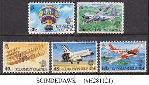 SOLOMON ISLANDS - 1983 BICENTENARY OF FIRST MANNED FLIGHT / AVIATION - 5V MNH