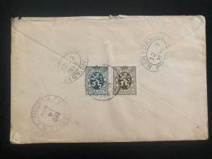 1930 Schaerbeek Belgium cover To Fayetteville NY USA Independence set  #222-224