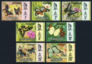 Malaysia Selangor 128-134, MNH. Michel 105-111. Butterflies & Flowers 1971.