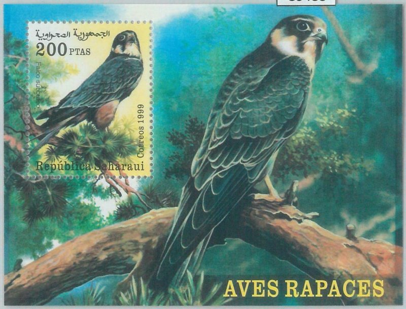 C0483 - Western SAHARA OCCIDENTAL - 1999, Miniature Sheet: Birds of prey, Falcon