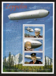 Lesotho 2000 - Zeppelin Aviation - Sheet of 3 Stamps - Scott #1225 - MNH