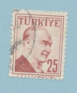 Turkey 1957 Scott 1275 used - 25k, Kemal Ataturk 