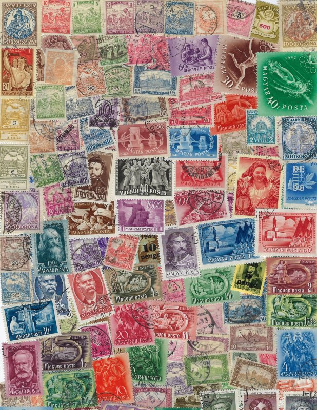 HUNGARY- ACCUMULATION ABOUT 2000 STAMPS (ALMOST HALF LB.) MOST USED/CANCELED