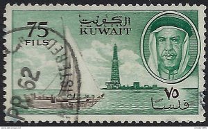 KUWAIT 1961 75f Green SG158 FU