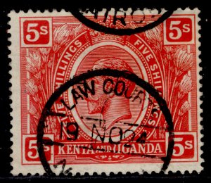 KENYA and UGANDA GV SG92, 5s carmine-red, USED. FISCAL