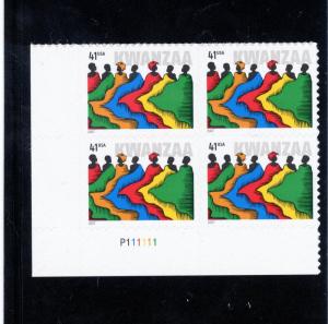 US 4220  Kwanzaa 41c - Plate Block of 4 - MNH - 2007 - P111111  LL